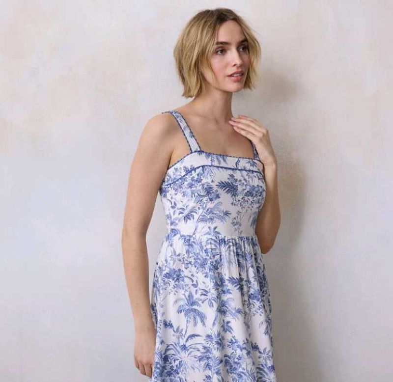 Blue Floral Maxi Dress