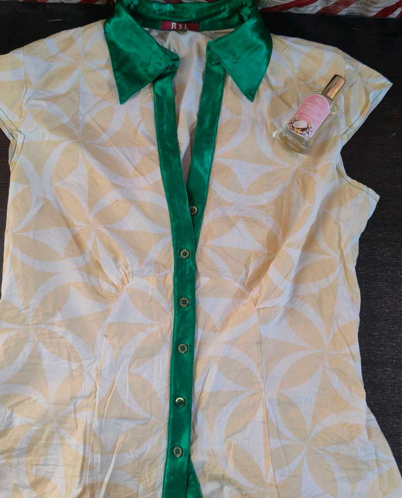 yellow fitted shirt