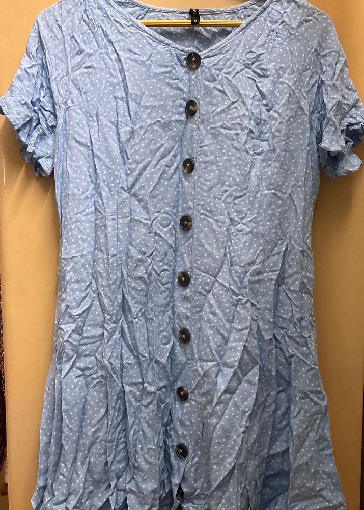 Light Blue Polka Dot Dress