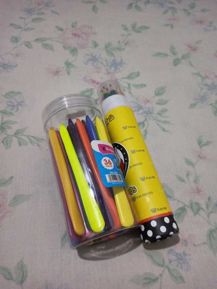 crayon plastics and colour pencil combo