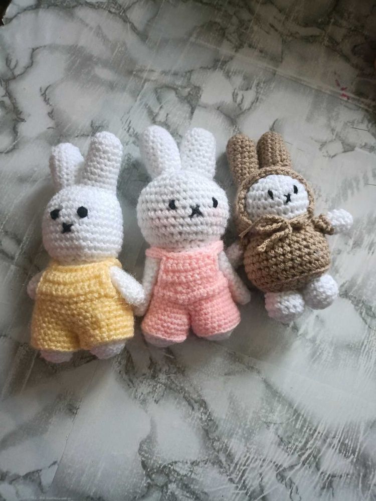 Crocheted Bunny Toys - Set of 3
