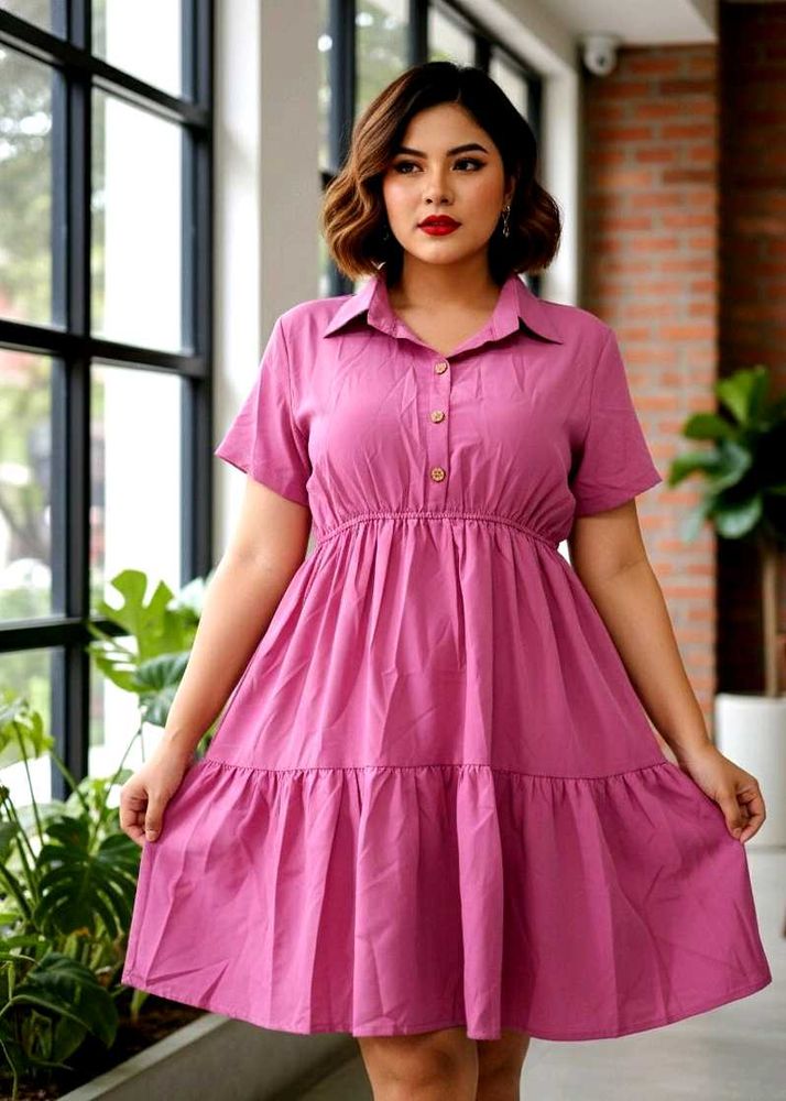 🔥SALE🔥Flared Pink Casual Mini Dress