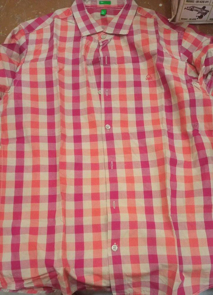 Pink &amp; White Gingham Button-Up Shirt