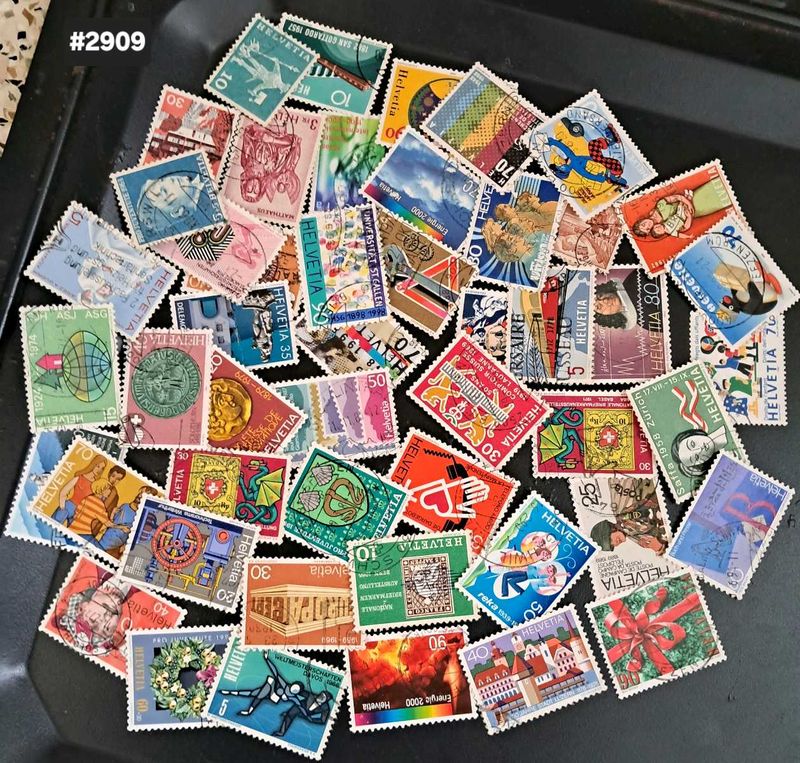 50 Vintage Switzerland stamp collection