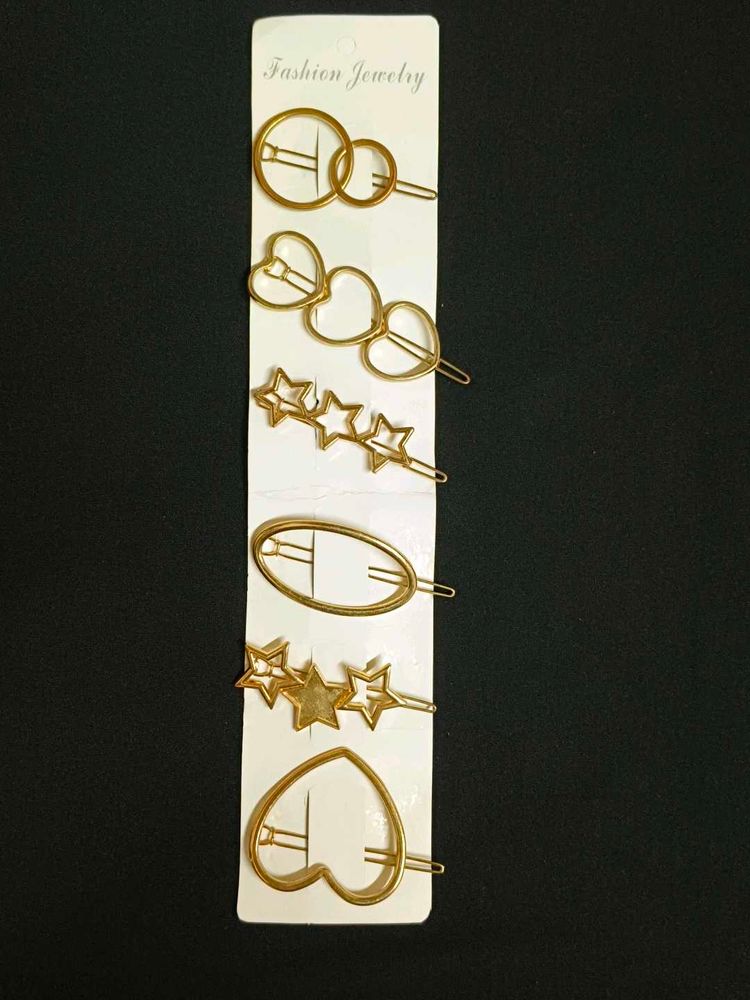 Set of 6 Geometric Hair Clips