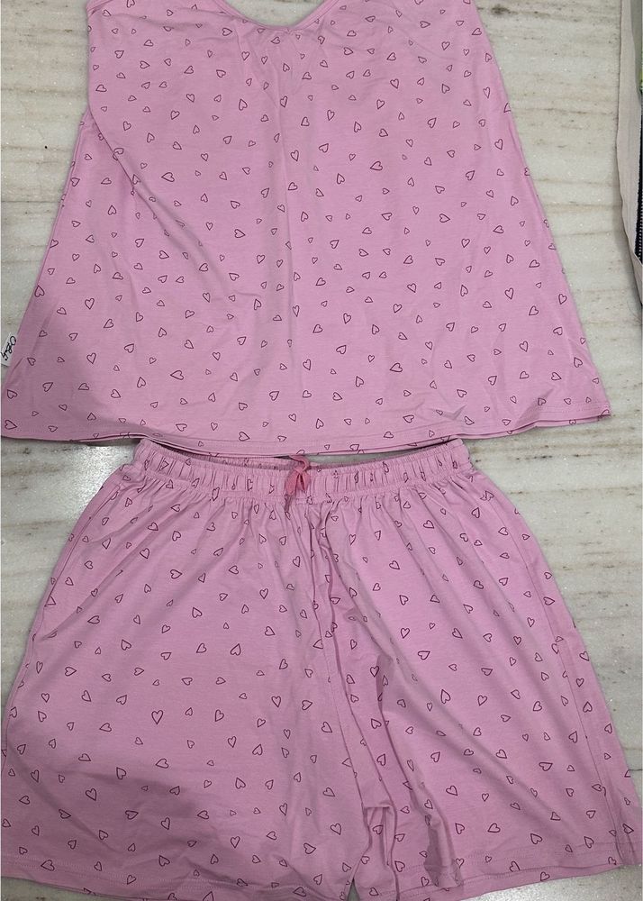 Cute Pink Heart Pajama Set