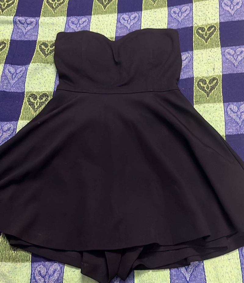 Black Strapless Padded Mini Dress
