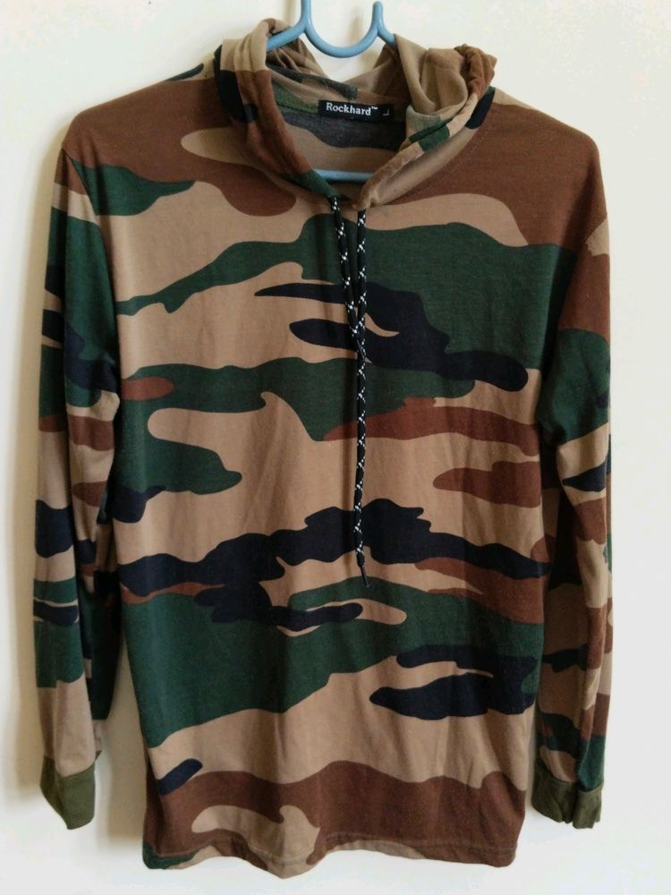 CAMOUFLAGE HOODED And Plum Shirt