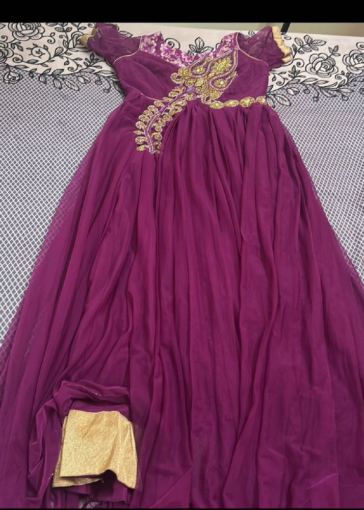 Beautiful Purple Embroidered Gown
