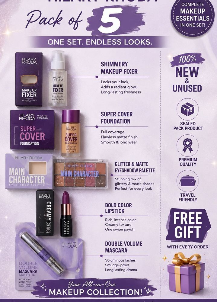 Complete Makeup Essentials Set Pack Of 5