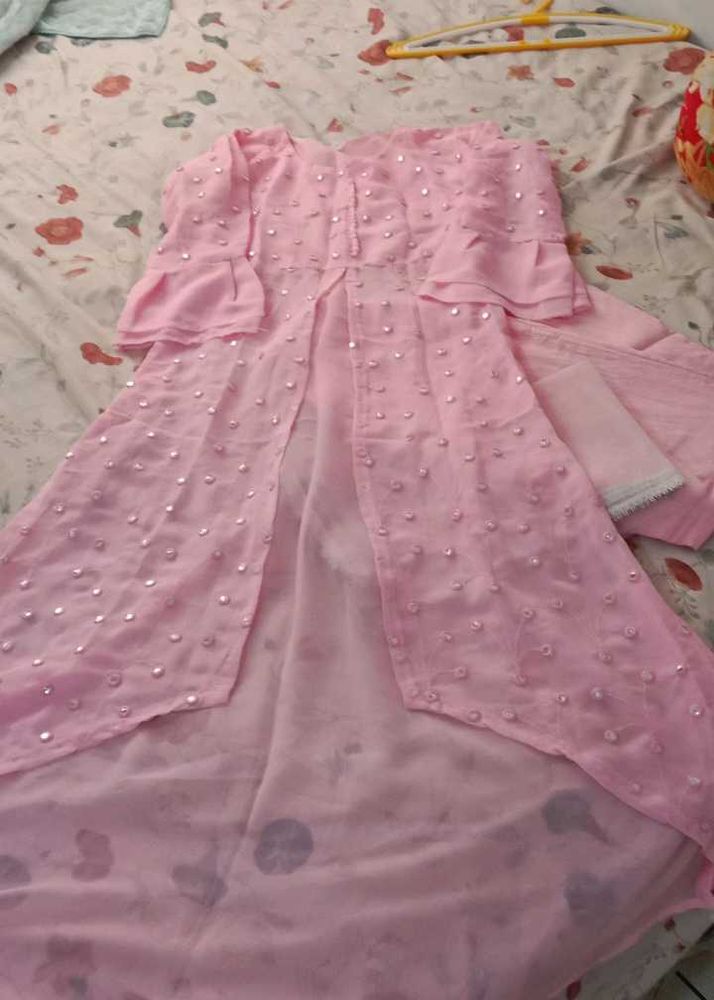 Pretty Pink Embellished Kurta Set