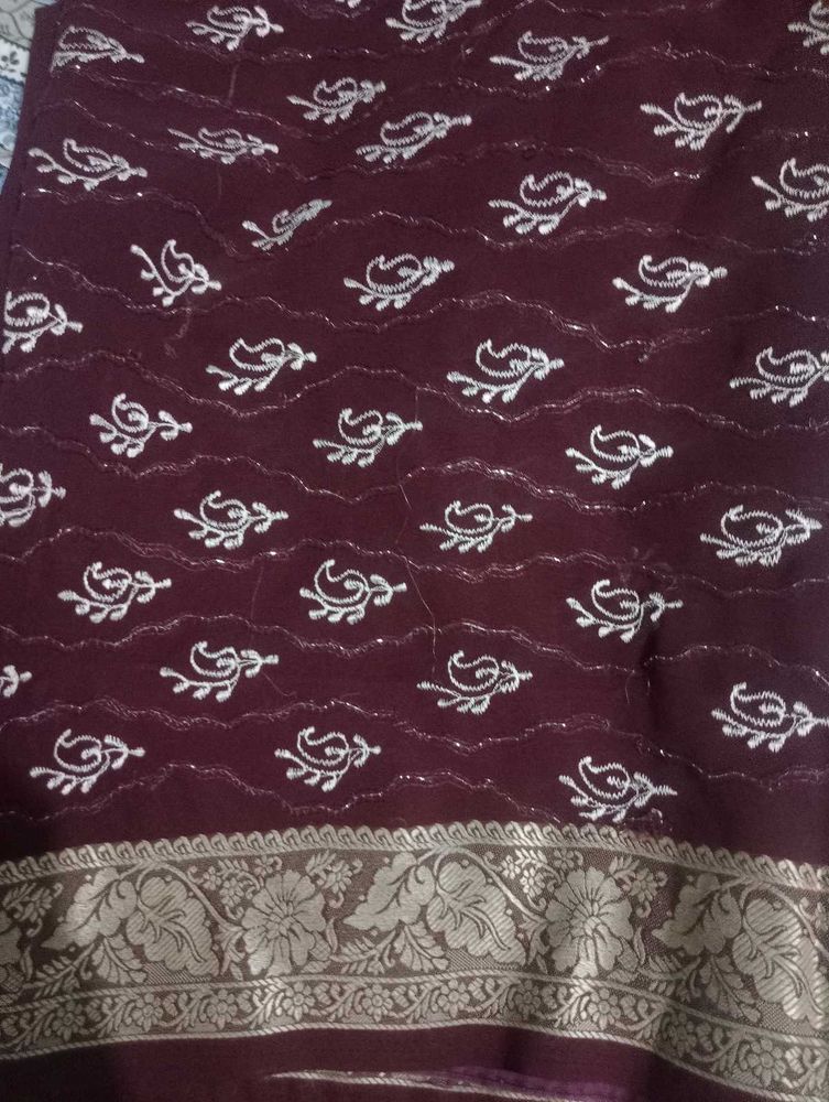 Elegant Maroon Saree