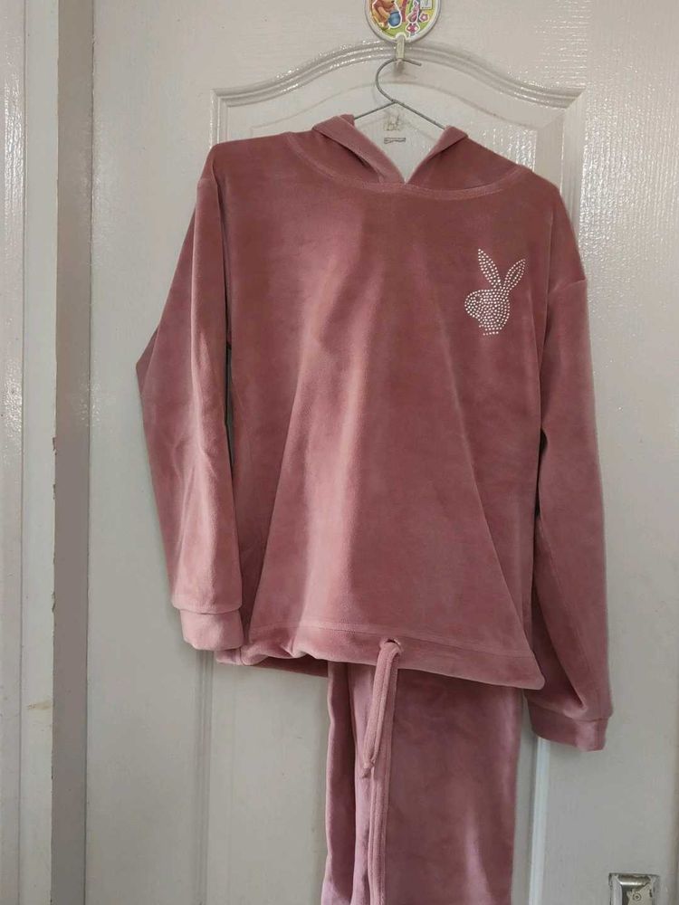 Pink Velvet Loungewear Set