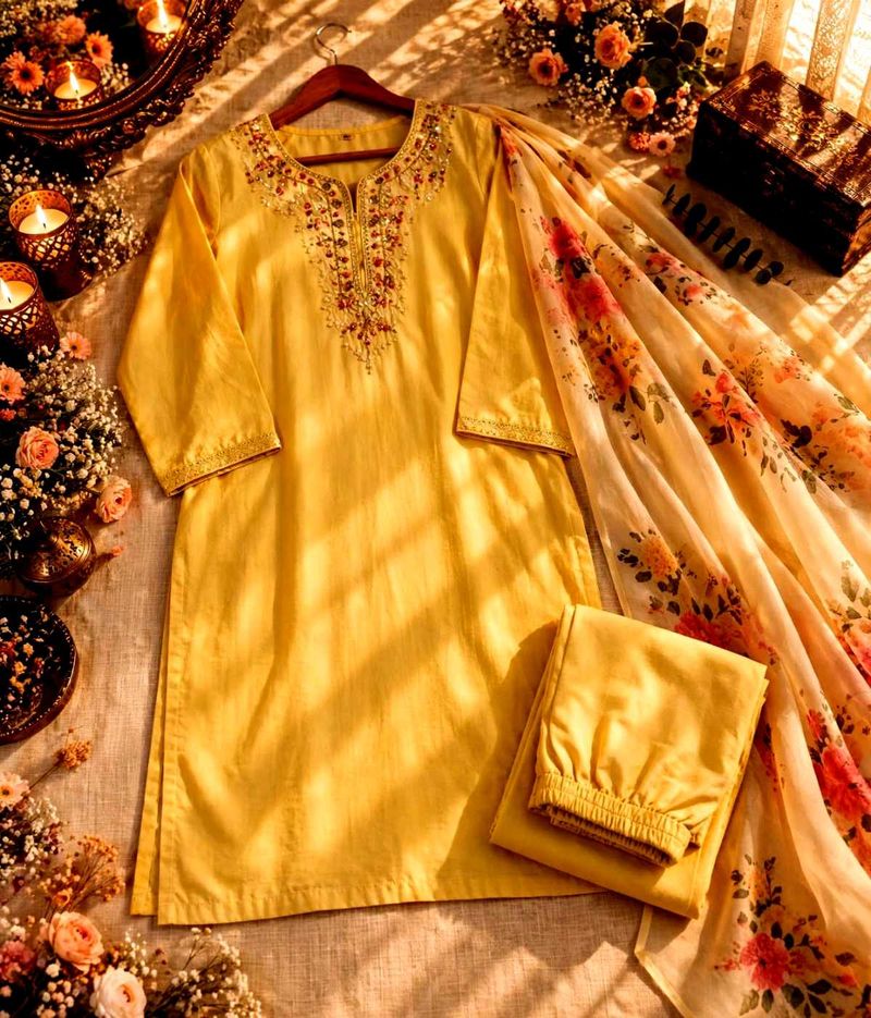 😍 floral 3 piece kurta set🤗