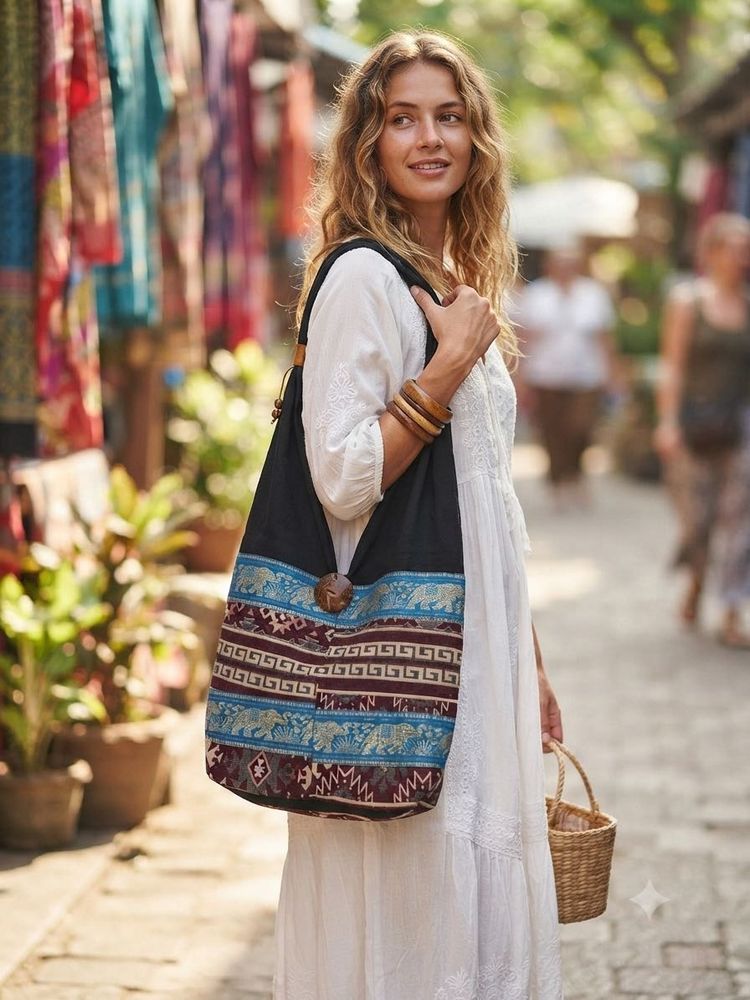 New Thailand Elephant Boho Hobo Shoulder Bag