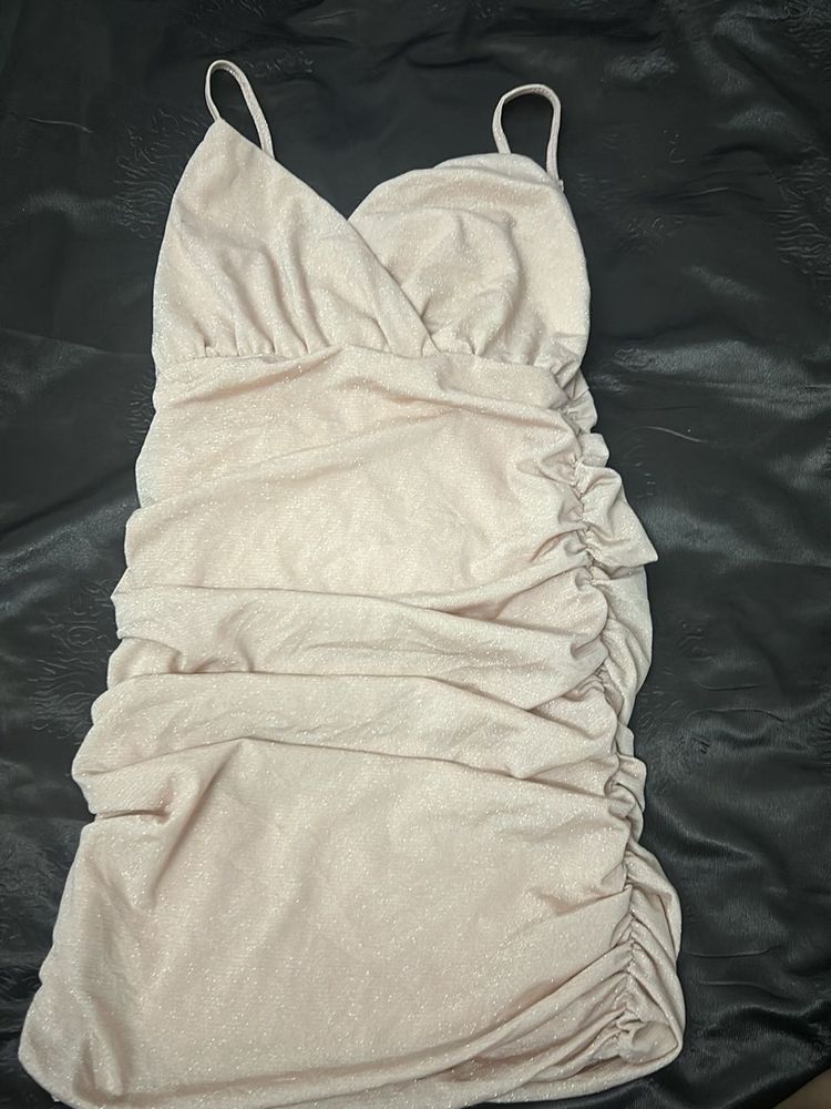 Shimmery Ruched Bodycon Dress