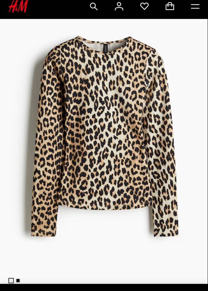 Leopard Print Long Sleeve Top
