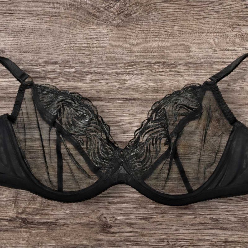 Next UK Underwired Sheer Black Bra