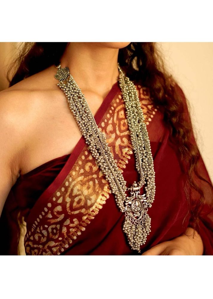 Oxidized Silver Tone Necklace