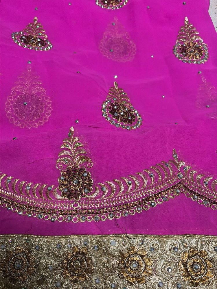 Vibrant Pink Embroidered Saree😍✨