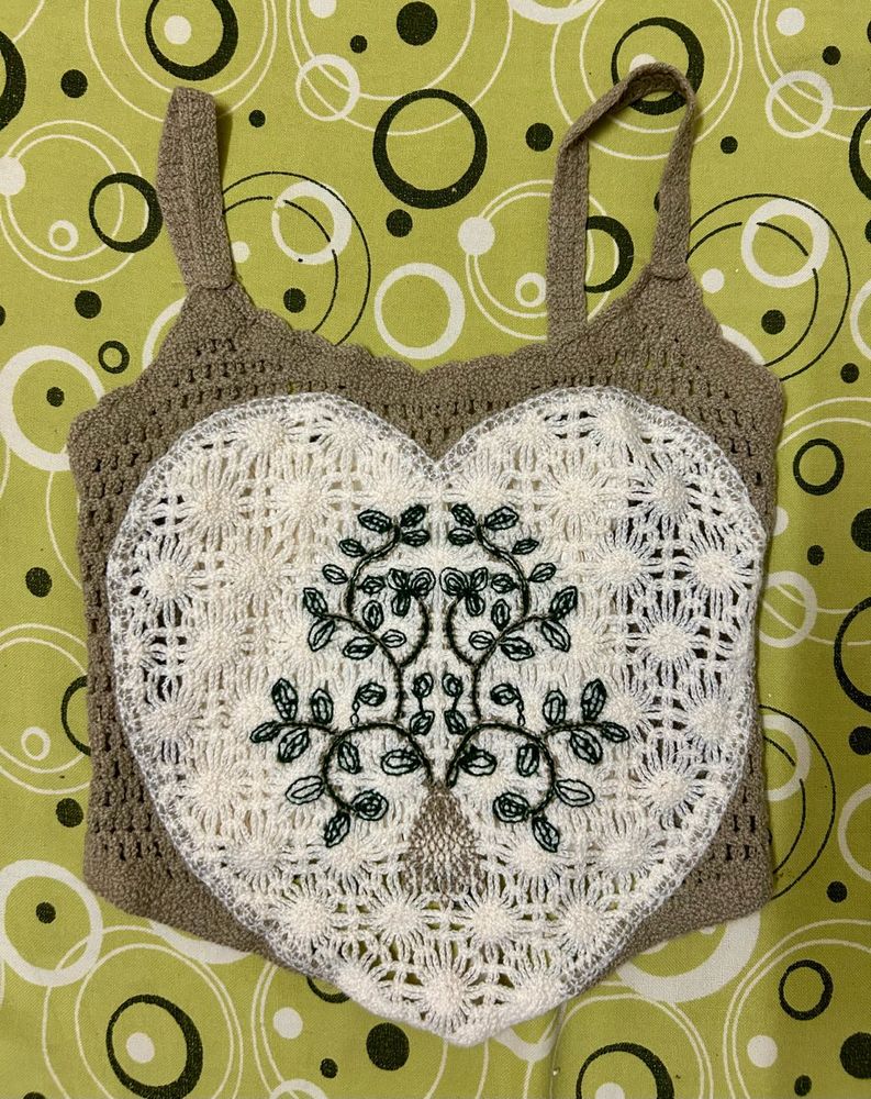 Crochet Heart Tree Tank Top from goa