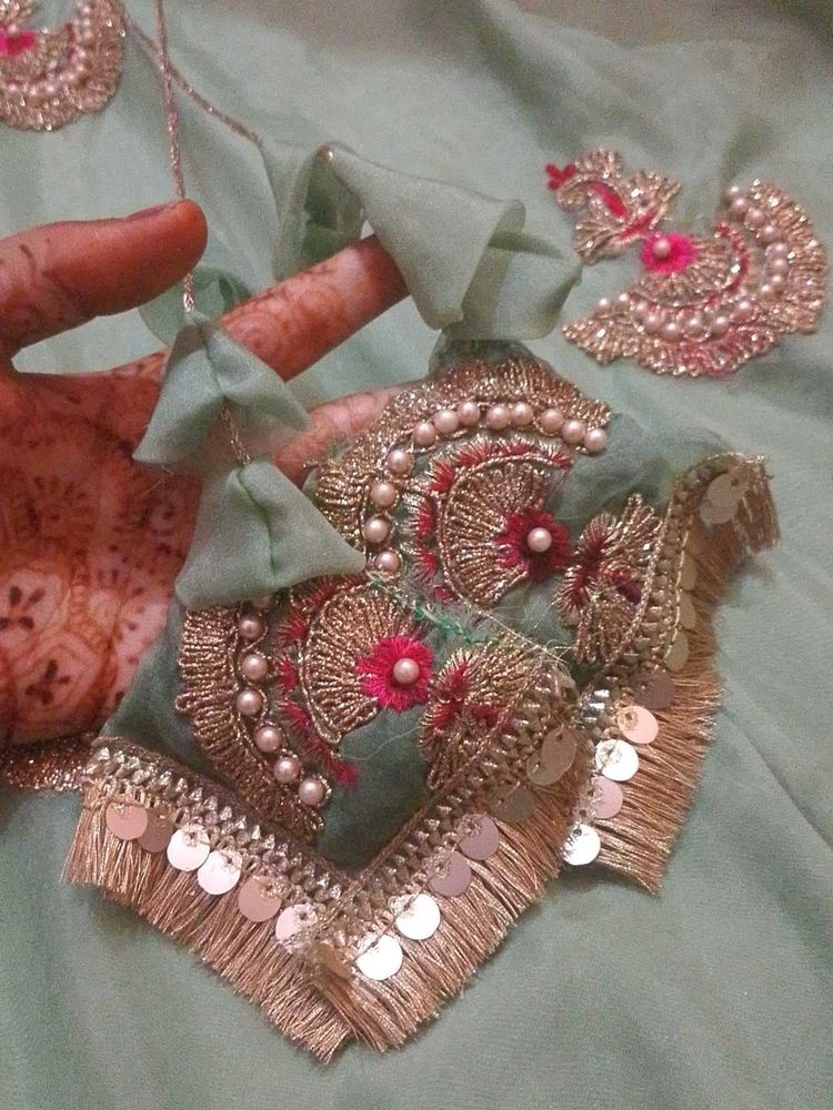 Mint Green Embellished Anarkali Dress