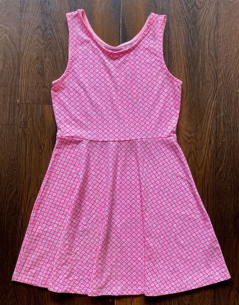 Cute Pink Geometric Print Dress