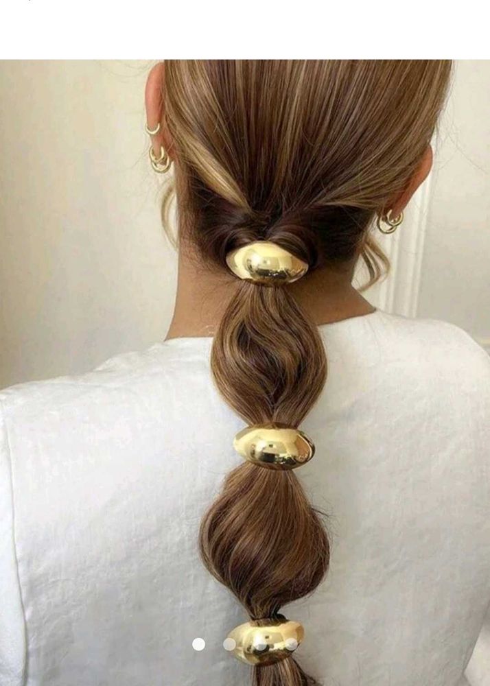 Chunky Gold Bubble Ponytail Hair Tie