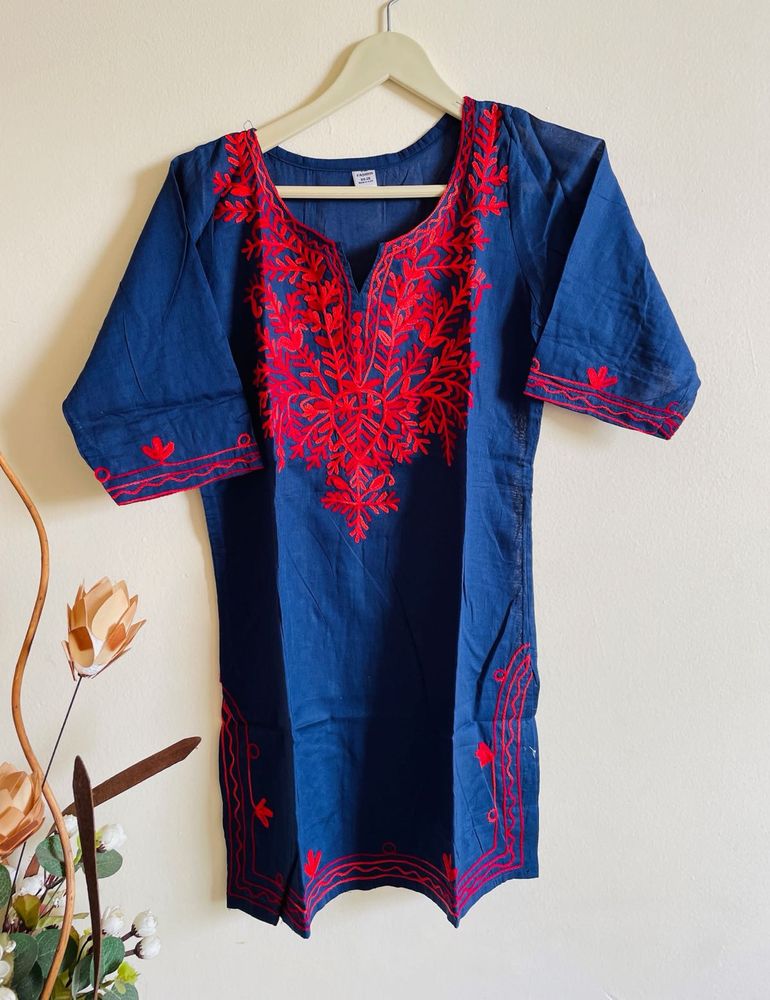 Embroidered Blue Kurta