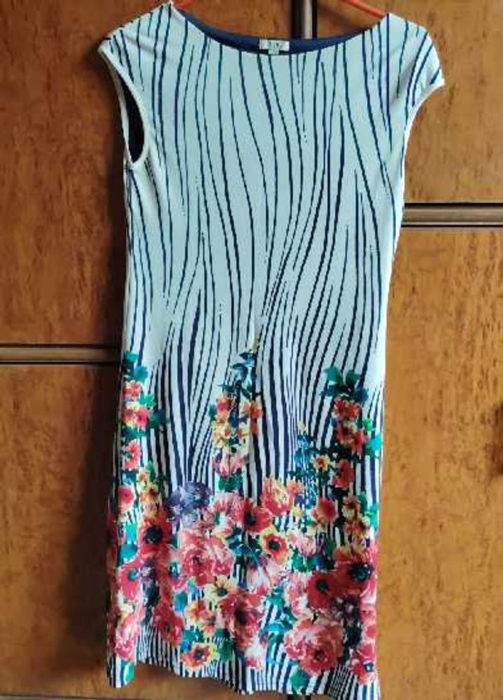 Striped Floral Print Dress