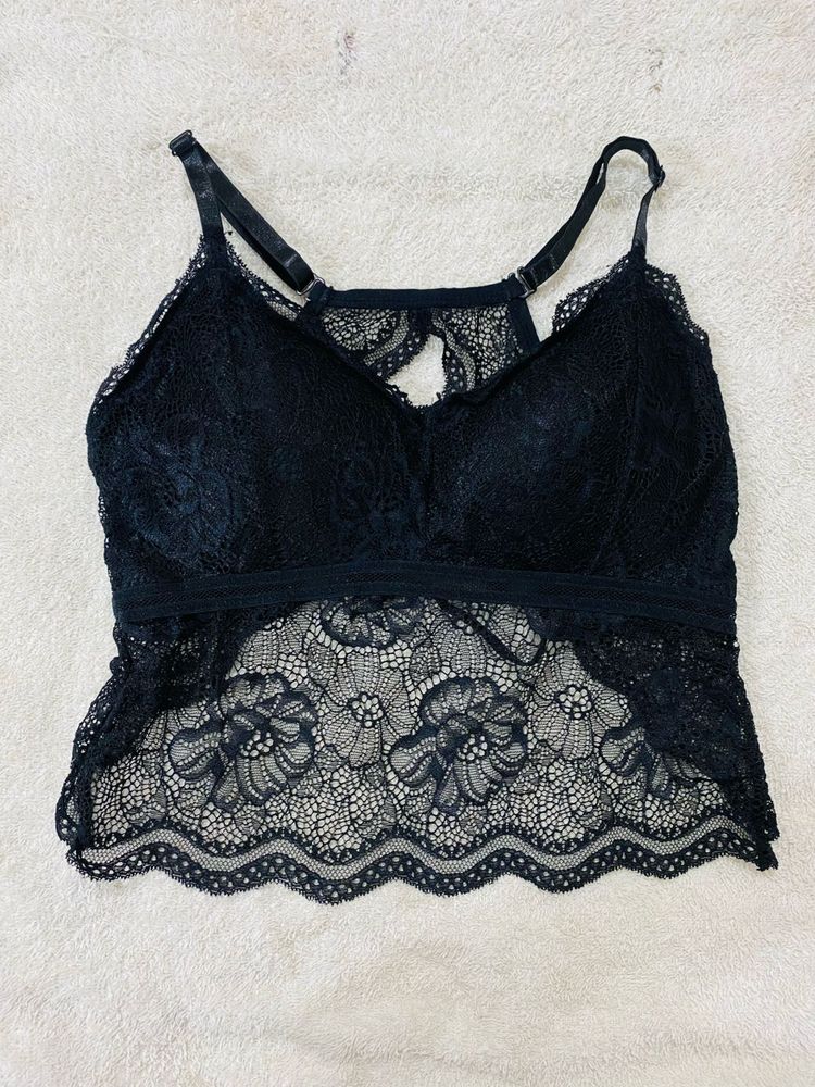 🖤 Black Floral Lace Bralette Crop Top 🖤