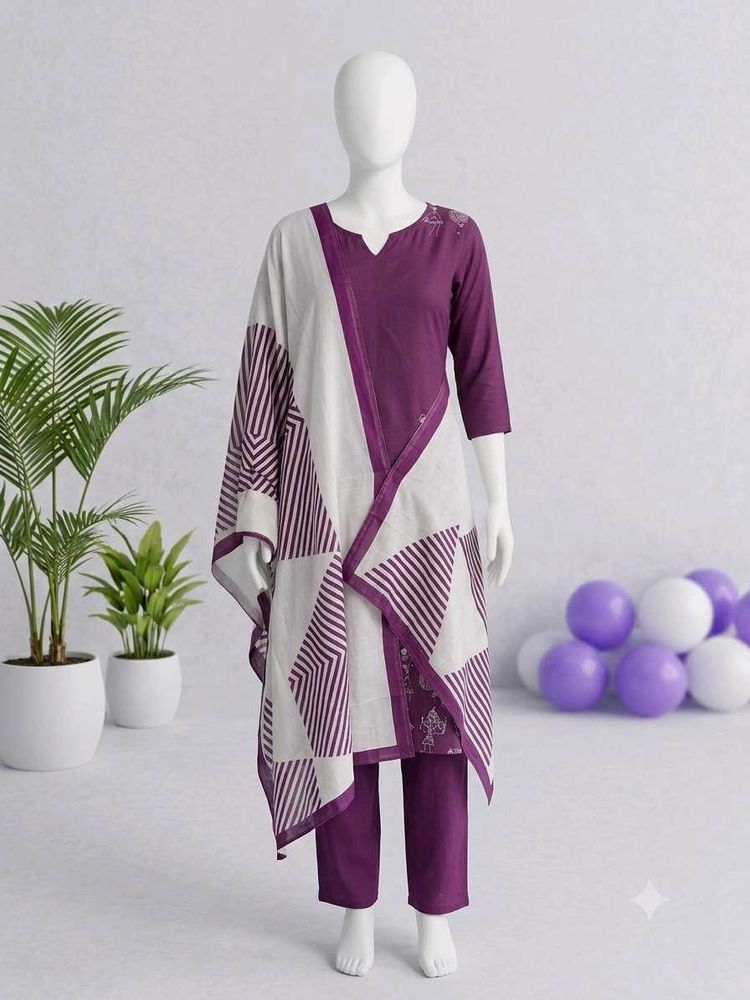 Stylish Purple Kurta Set (Size - S)
