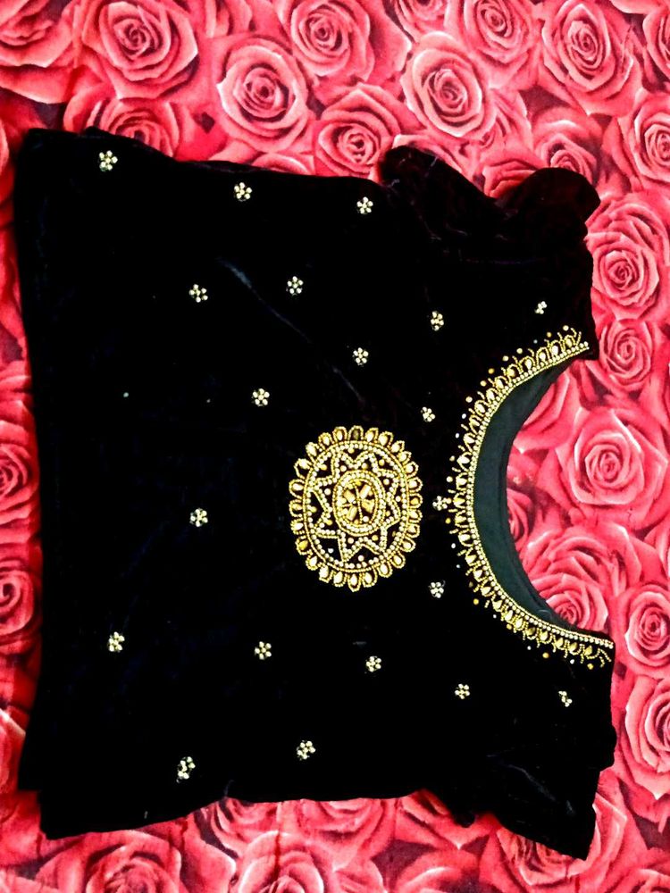 Aari Worked Velvet Vest