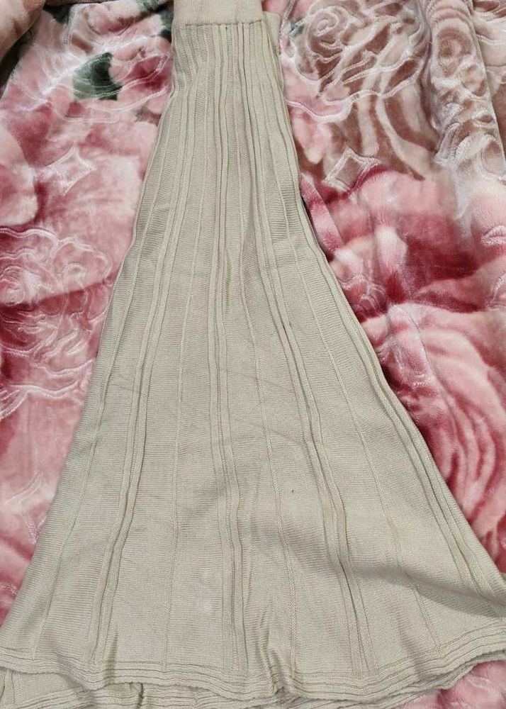 Beige korean Knitted Skirt