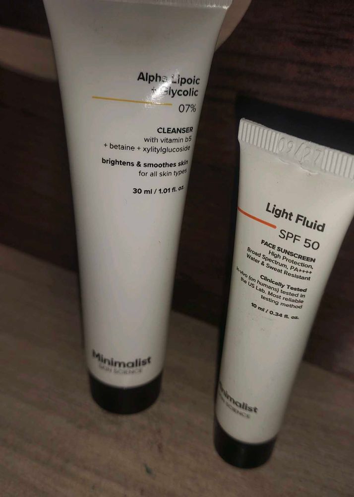 Minimalist Skin Science Cleanser &amp; SPF 50