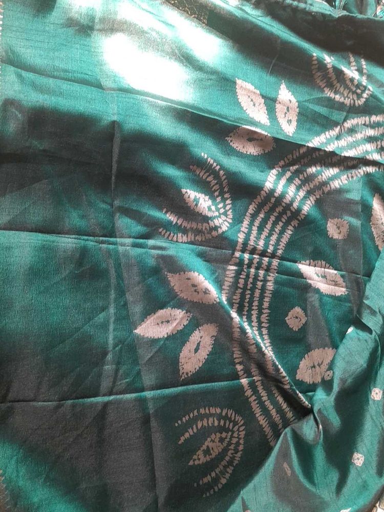 Green Printed saree