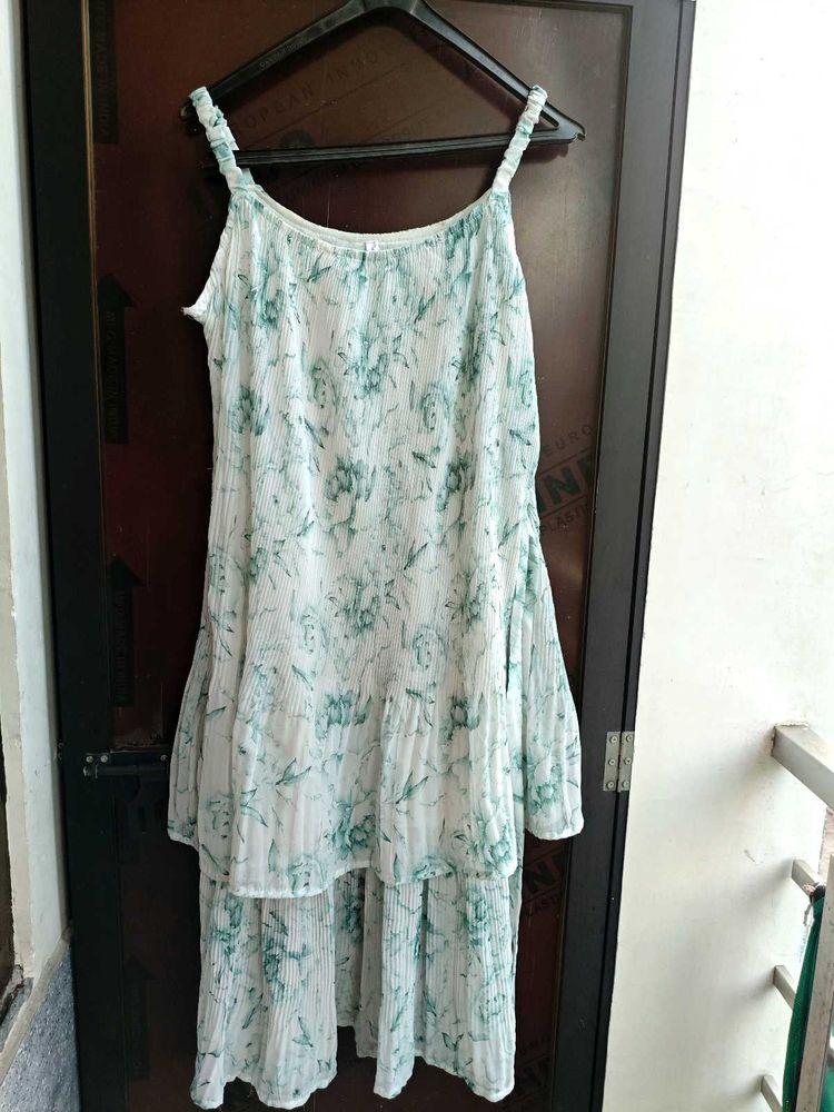 Floral Print Pleated Midi Dress
