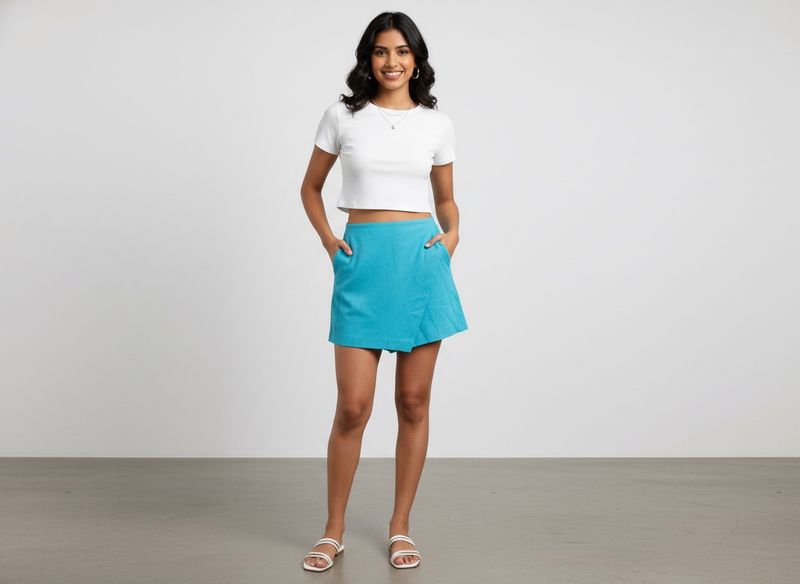 Stylish Blue Skort