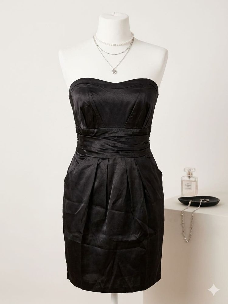 3 for 999 Sleek Black Strapless Mini Dress