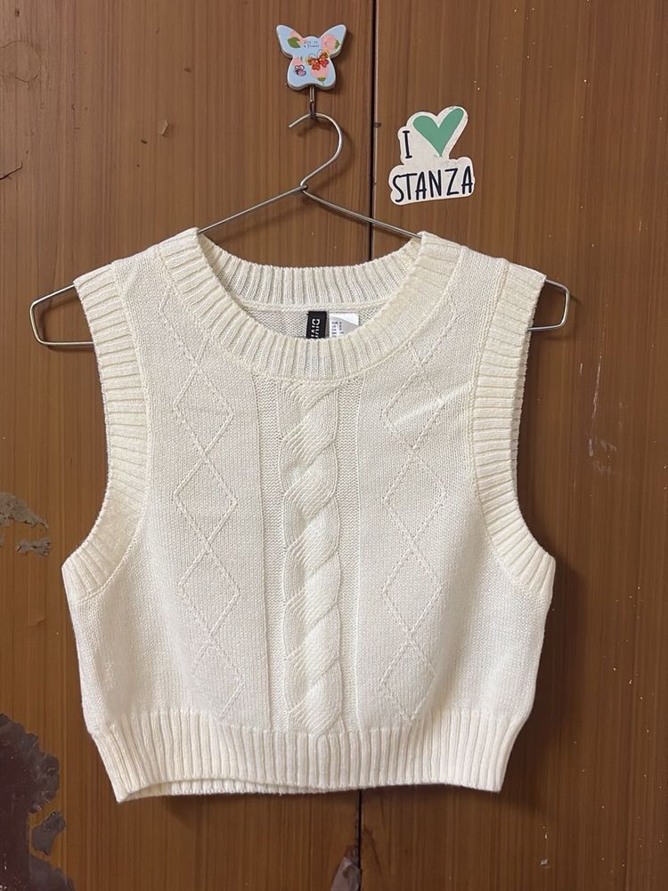 Cream Cable Knit Vest