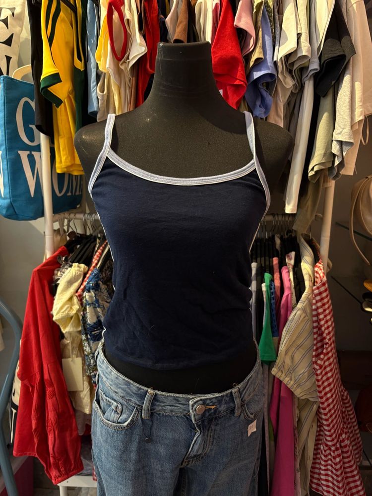 Navy Spaghetti Strap Tank Top