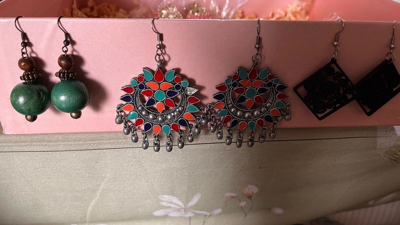 3 pair of earrings