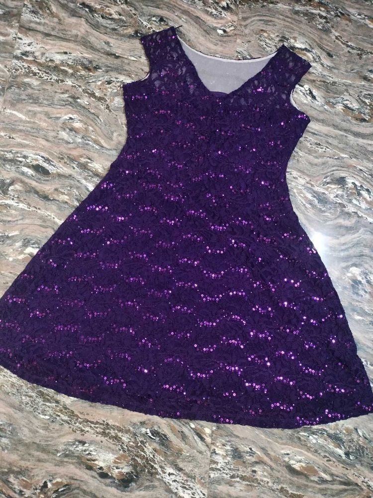 Sparkly Purple Lace Dress