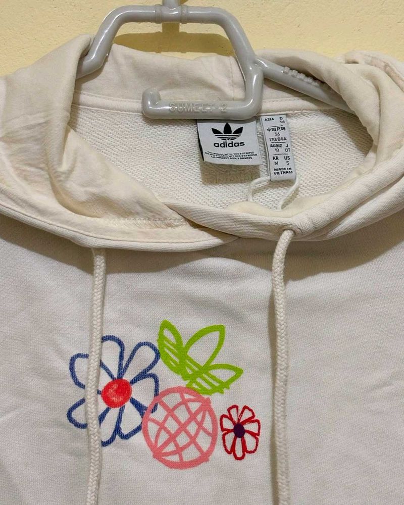 Adidas Floral Crop Hoodie