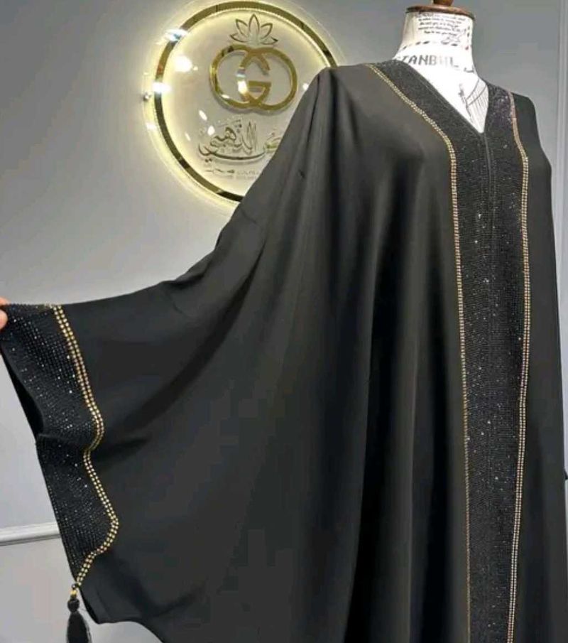 Elegant Black Kaftan with Embellishments