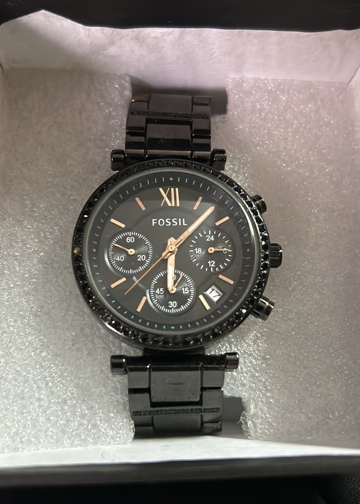 FOSSIL Ladies Black &amp; Gold Watch (COD Available)