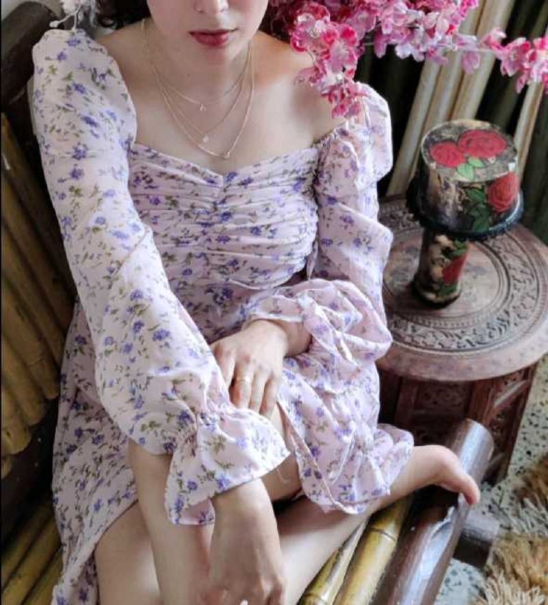 Floral Print Puff Sleeve Dress