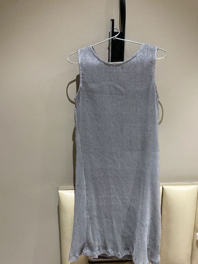 Sparkly Silver Sleeveless Dress