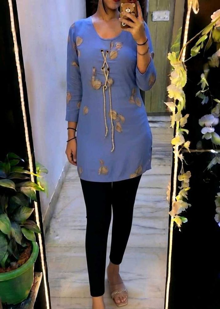 Stylish Blue Printed Kurti