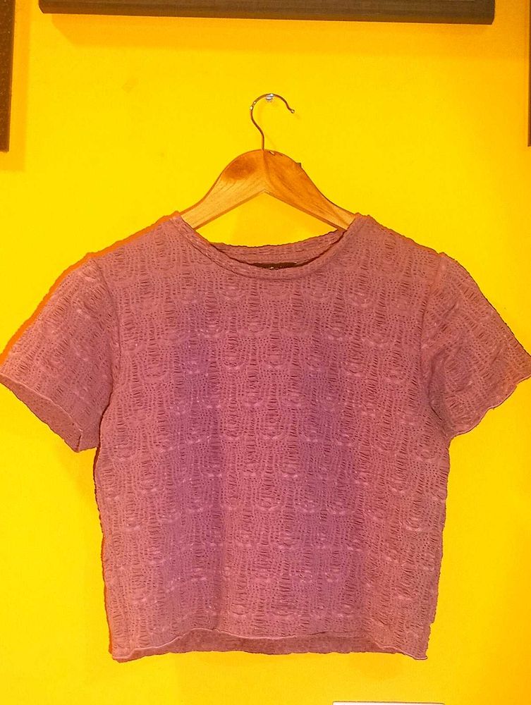 Textured Crop Top